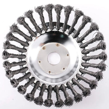 Heavy-Duty Mower Wire Weeding Wheel – Universal Lawn Mower Accessory with 6" and 8" Twisted Wire Heads for Fast, Efficient Garden Cleaning