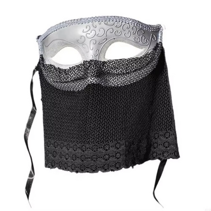 Venetian Half-Face Masquerade Mask – Retro Hollow-Out Design with Veil Details for Cosplay, Costume Parties, Live Performances and Halloween Events