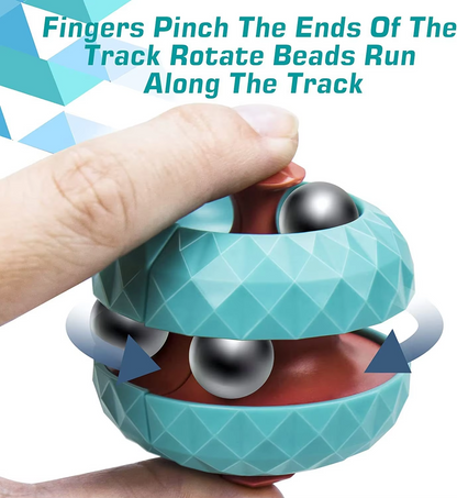Track Ball Sensory Fidget Cube – Infinite Flip Decompression Toy with Rolling Ball for Stress Relief, Focus, Finger Play and Sensory Stimulation