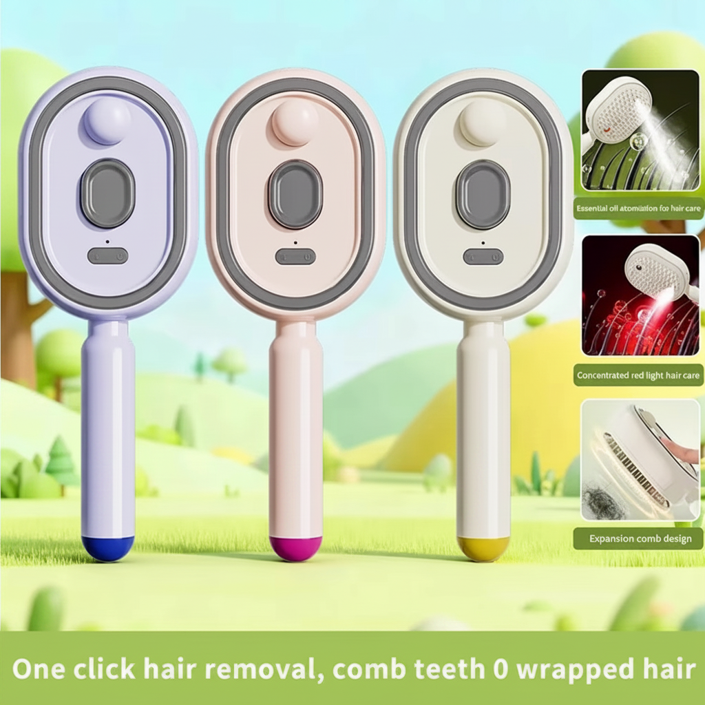 Electric Scalp Massage Comb – 3-in-1 Rechargeable Spray Brush with Steam, Essential Oil Application and Self-Cleaning Design for Hair & Scalp Care