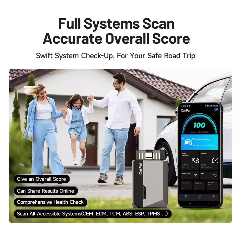 OBD2 Car Diagnostic Scanner – All-System Automotive Diagnostic Tool with 6 Reset Functions, I/M Readiness and Battery Check