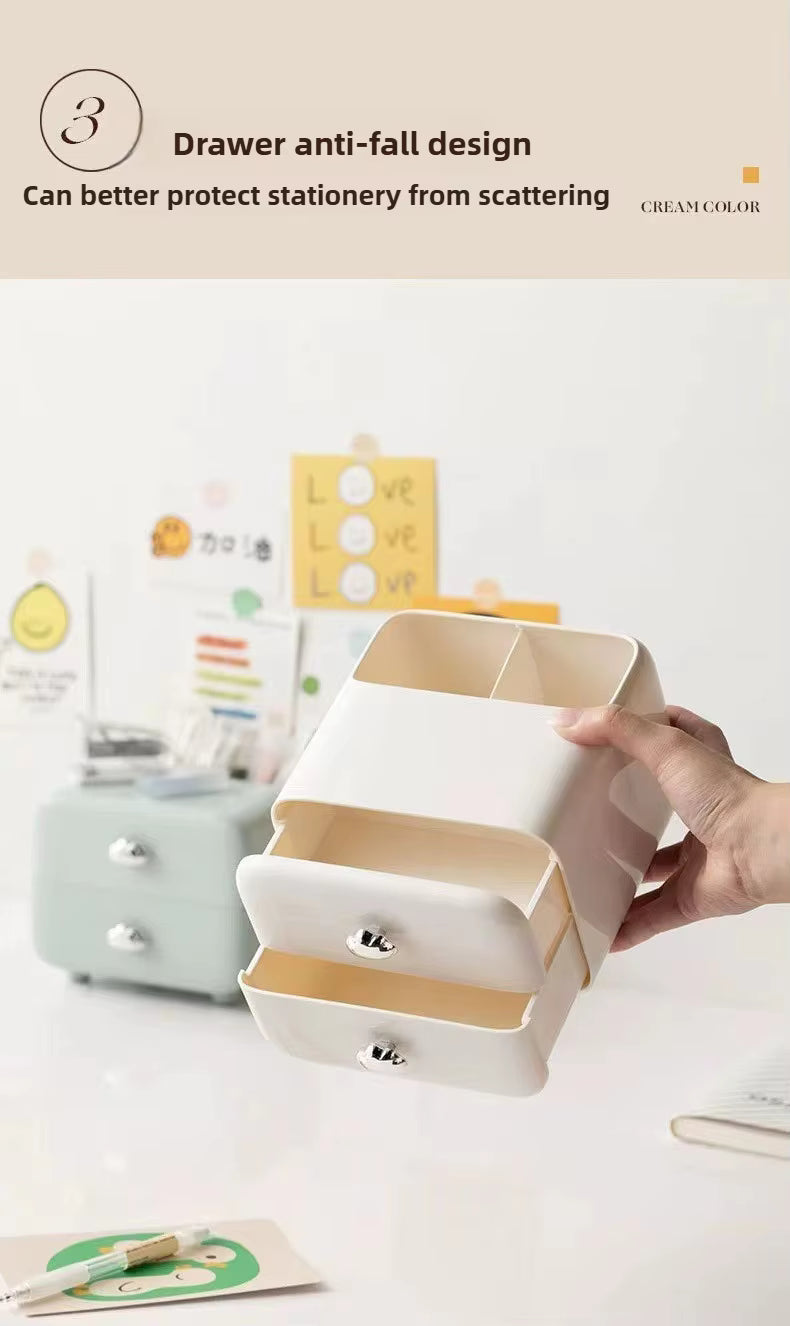 Multifunctional Desk Organizer – Drawer Storage Box for Stationery, Makeup Brushes, Skincare Essentials and Office Supplies with Space-Saving Design