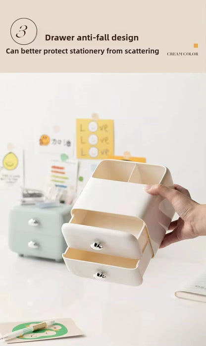 Multifunctional Desk Organizer – Drawer Storage Box for Stationery, Makeup Brushes, Skincare Essentials and Office Supplies with Space-Saving Design