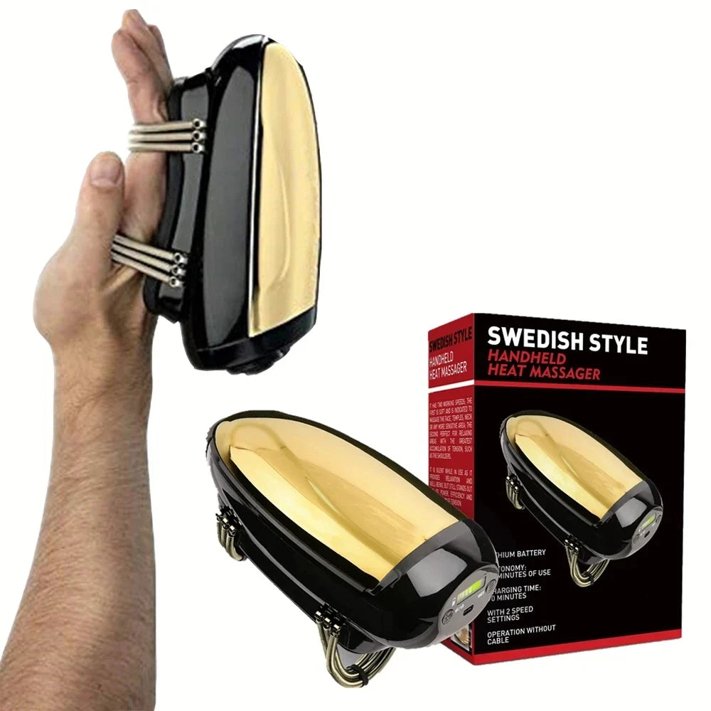 Professional Cordless Barber Vibration Massager – Heated USB-Rechargeable Tool for Deep Neck, Head, and Body Relaxation