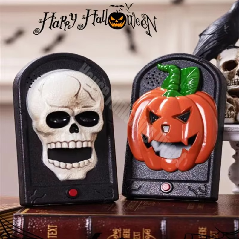 Animated Halloween Haunted Doorbell – Moving Eyeball Decoration with Spooky Sound Effects for Front Doors, Haunted Houses and Halloween Party Decor