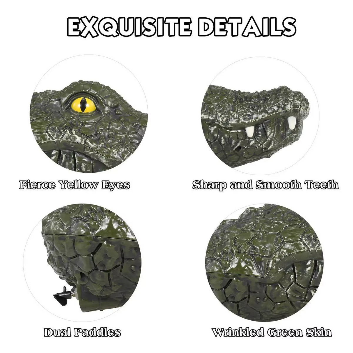 RC Crocodile Head Boat – 2.4GHz Remote Control Floating Alligator Decoy with Realistic Design for Pools, Lakes, Pranks and Water Play