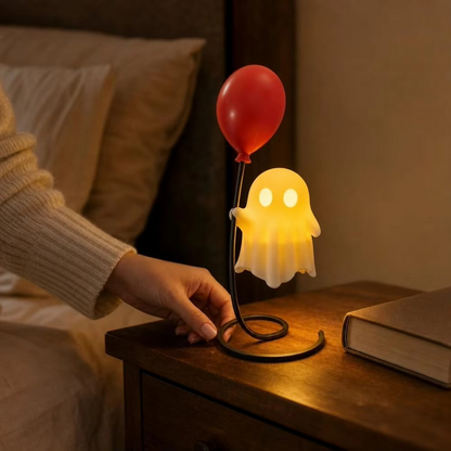 Spooky Ghost LED Night Light – Cute Halloween Ghost Ornament for Courtyard, Study Desk, Bedroom, Party and Indoor Holiday Decoration