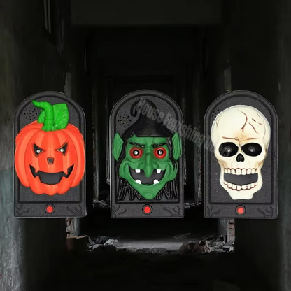 Animated Halloween Haunted Doorbell – Moving Eyeball Decoration with Spooky Sound Effects for Front Doors, Haunted Houses and Halloween Party Decor