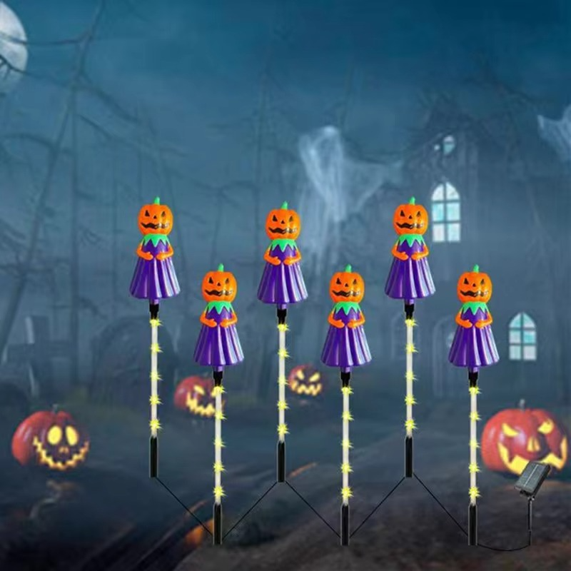 Solar Halloween Lawn Lights – 6-Piece LED Pumpkin & Ghost Garden Decorations for Outdoor Yards, Pathways, Lawns and Holiday Displays