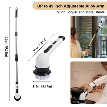 Electric Spin Cleaning Brush – 7-in-1 Cordless Multifunctional Rotary Scrubber for Kitchen, Bathroom, Floors, Tiles and Household Cleaning