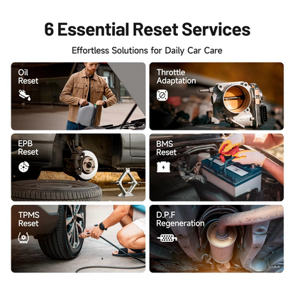 OBD2 Car Diagnostic Scanner – All-System Automotive Diagnostic Tool with 6 Reset Functions, I/M Readiness and Battery Check