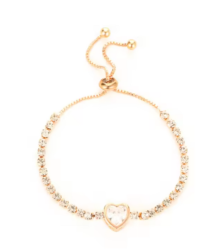 Gold-Plated Rhinestone Bracelet – 18K Gold Adjustable Stainless Steel Jewelry for the Modern Trendsetter