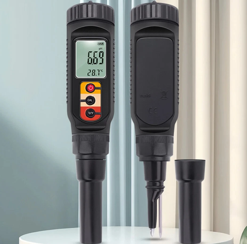 Digital pH Meter with LCD Backlight – 2-in-1 High Precision pH & Temperature Tester for Food Processing