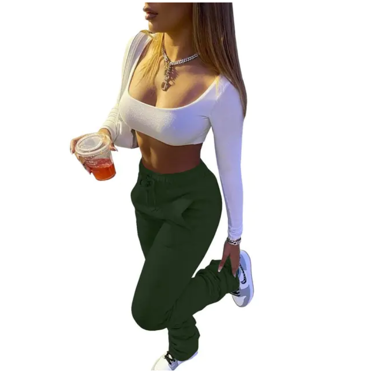 Winter Sweatpants, Thick Fleece Jogger Pants, Stacked Pants