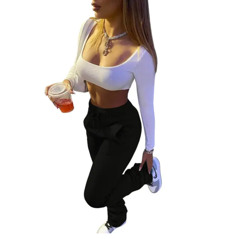 Winter Sweatpants, Thick Fleece Jogger Pants, Stacked Pants