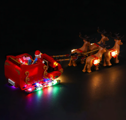 LED Light Kit for LEGO 40499 Santa’s Sleigh – Decorative Christmas Lighting Add-On with Battery Box for Festive Display Enhancement