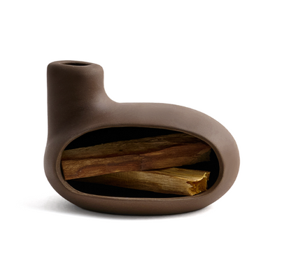 Terracotta Palo Santo Holder – Chiminea-Style Incense Burner for Meditation, Yoga & Cleansing; Works with Wood Sticks, Sage, Cones & Ash Catcher