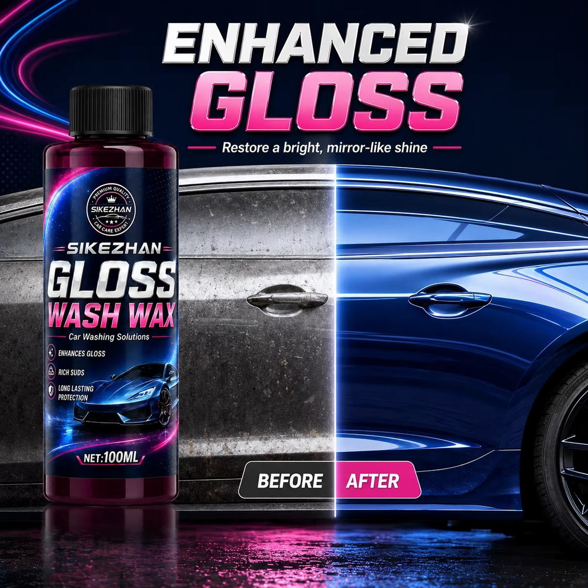 Extreme Foaming Car Wash Soap – 100ml Pink Bodywash & Wax Formula for Foam Cannons, Foam Guns and Bucket Washing