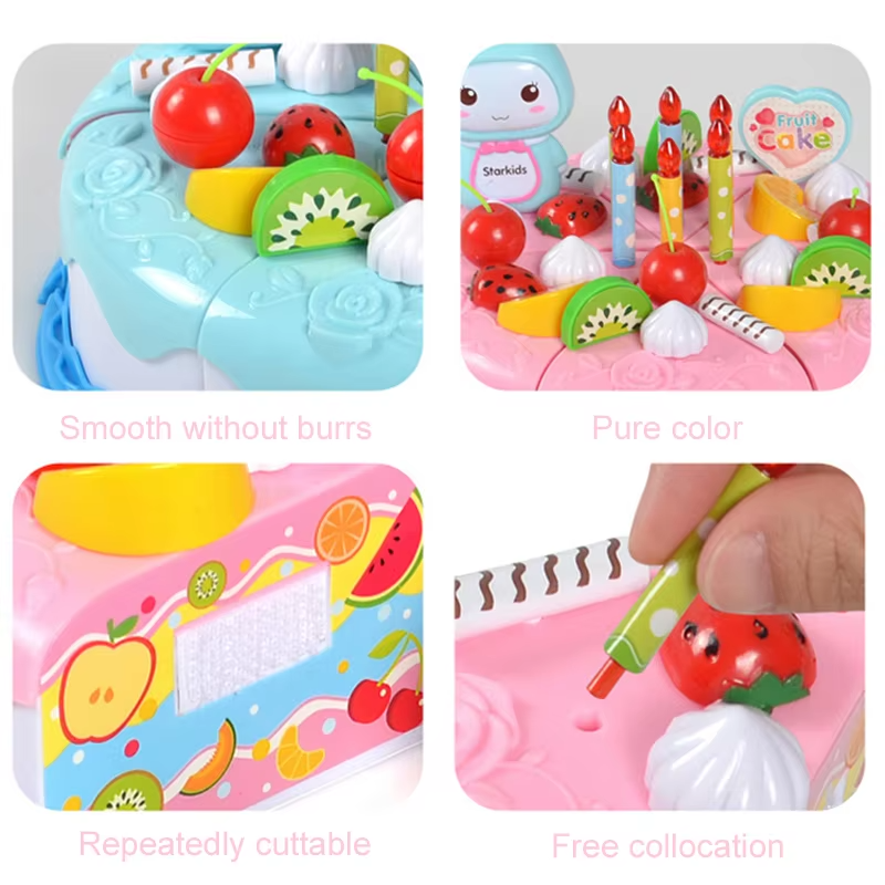 Kids Pretend Kitchen Food Set – Simulated Cutting Play Food Toys for Object Recognition, Role Play, Early Learning and Birthday Gifts