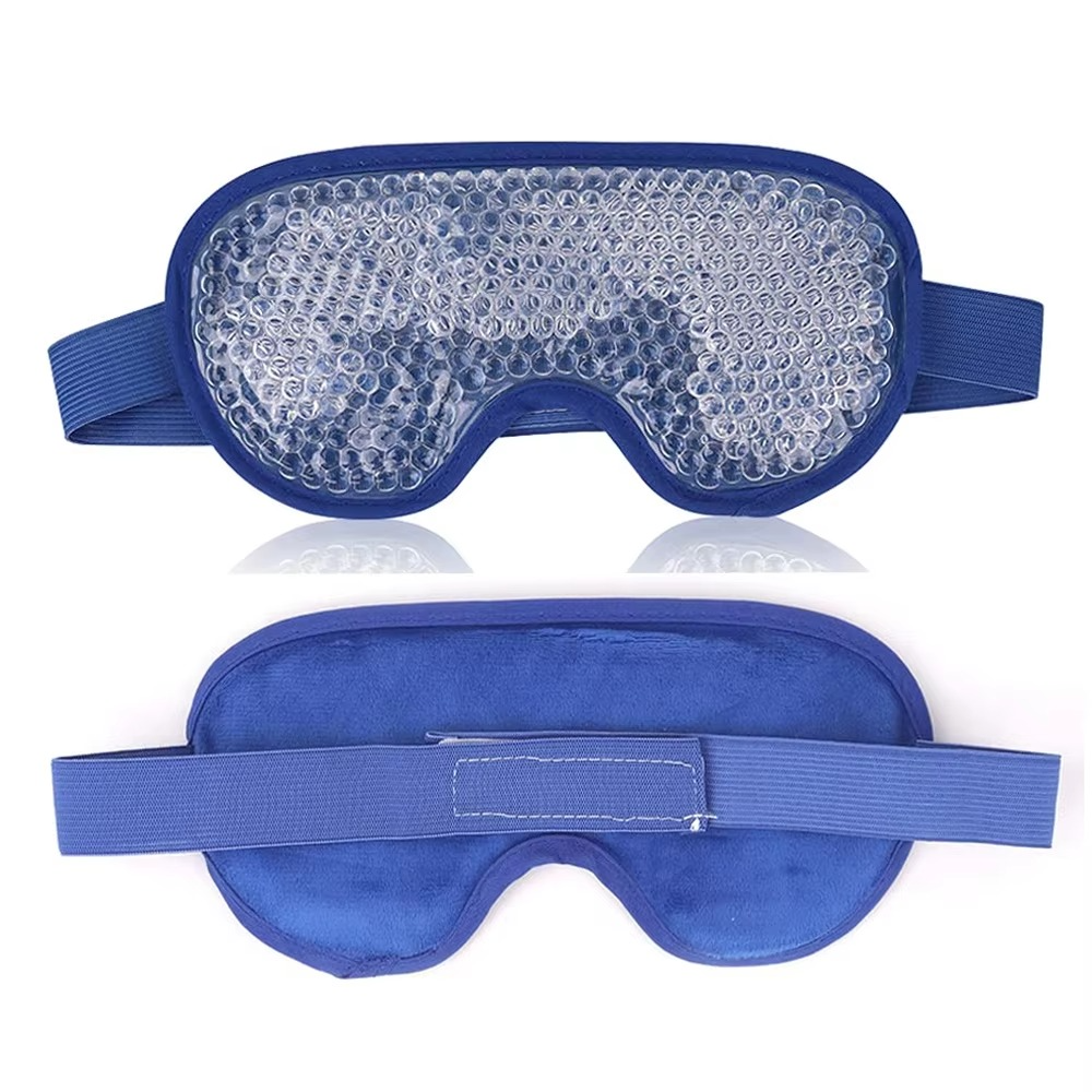 Reusable Gel Eye Mask – Cooling Cold Compress for Puffy Eyes, with Soft Plush Reverse Side