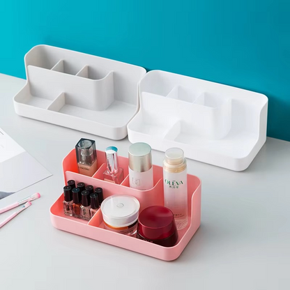 Cosmetic Storage Box – Space-Saving Vanity Organizer with Skincare Shelf for Makeup, Beauty Products, Toiletries and Bathroom Organization