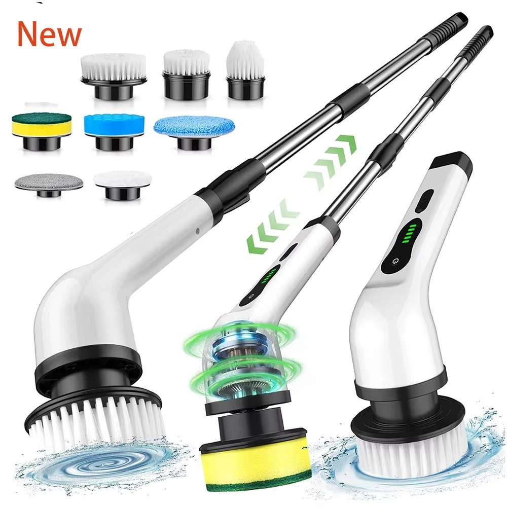 Electric Spin Cleaning Brush – 7-in-1 Cordless Multifunctional Rotary Scrubber for Kitchen, Bathroom, Floors, Tiles and Household Cleaning