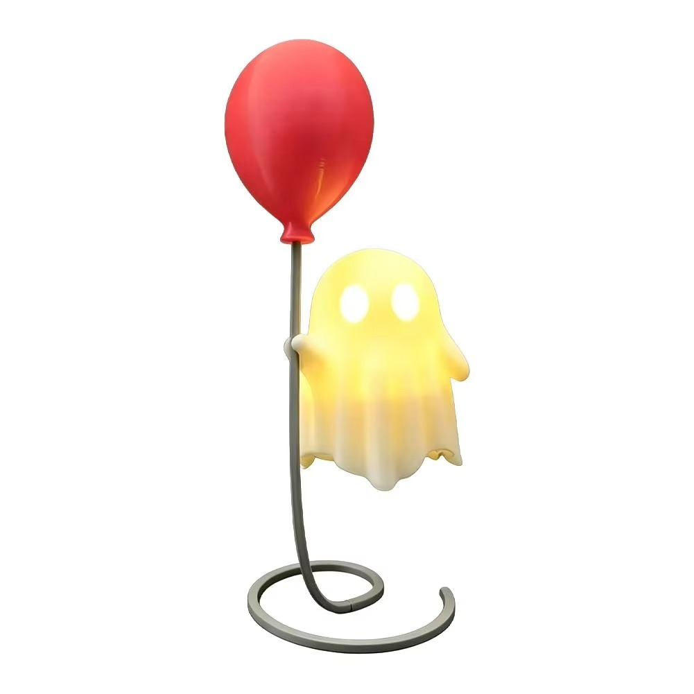 Spooky Ghost LED Night Light – Cute Halloween Ghost Ornament for Courtyard, Study Desk, Bedroom, Party and Indoor Holiday Decoration