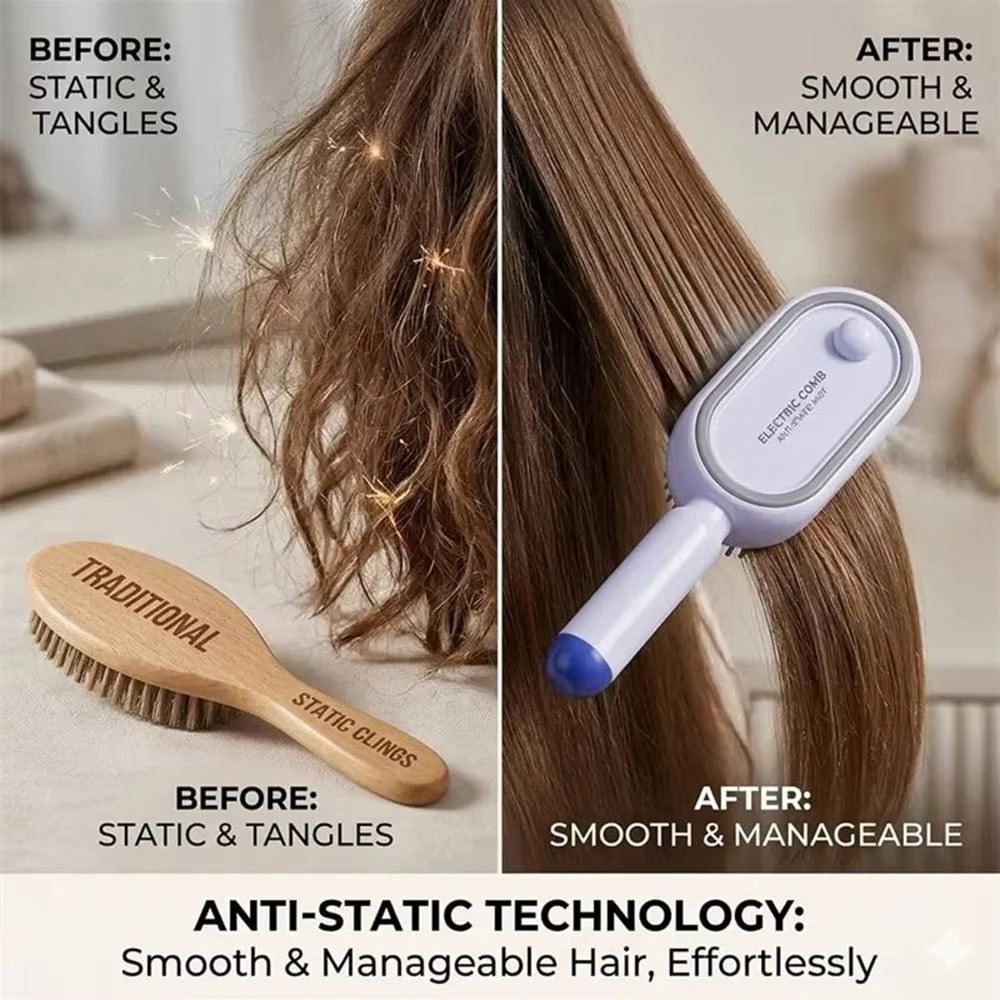 Electric Scalp Massage Comb – 3-in-1 Rechargeable Spray Brush with Steam, Essential Oil Application and Self-Cleaning Design for Hair & Scalp Care