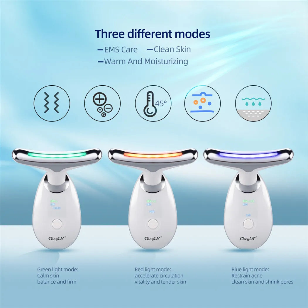 EMS Neck Face Beauty Device LED - Microcurrent Massager