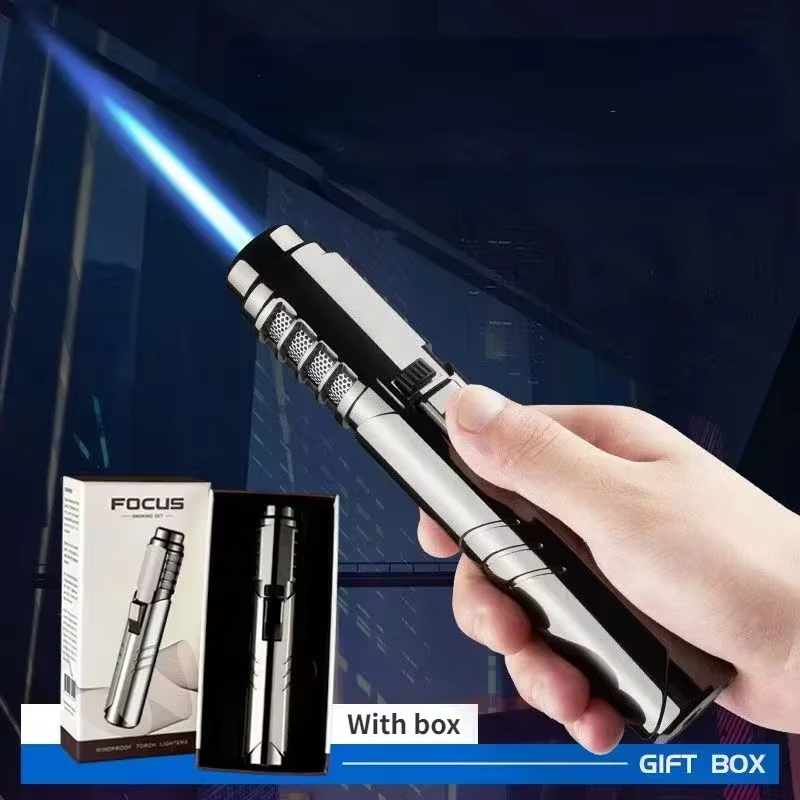 High-Temperature Butane Torch – 1800°C Windproof Jet Flame Lighter with Adjustable Powerful Blue Flame for Outdoor, Cooking and Workshop Use