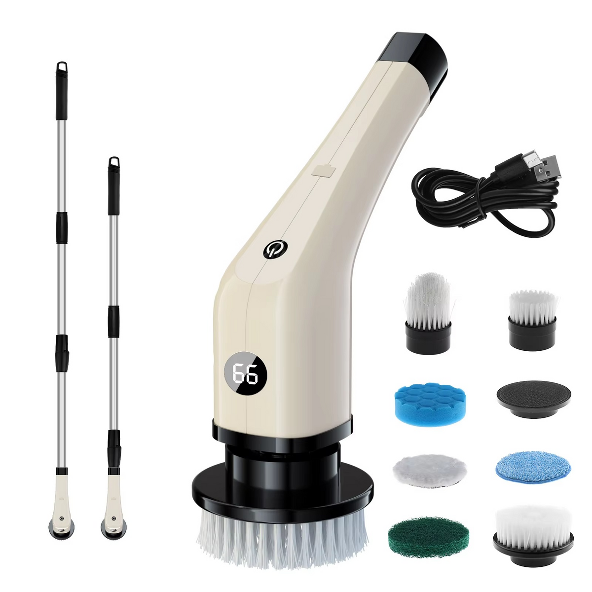 Electric Spin Cleaning Brush – 7-in-1 Cordless Multifunctional Rotary Scrubber for Kitchen, Bathroom, Floors, Tiles and Household Cleaning