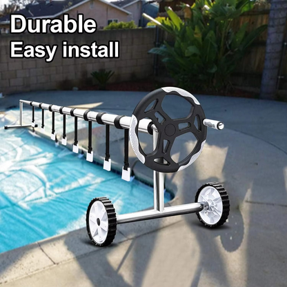 Swimming Pool Cover Reel Strap Kit – 8-Piece Adjustable Attachment Straps & Clips for Solar Cover Rollers, Storage Spools and Pool Covers