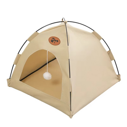 Portable Pet Tent Bed – Semi-Enclosed Oxford Fabric Shelter with Double-Sided Mat for Cats, Dogs, Indoor Resting and Outdoor Camping