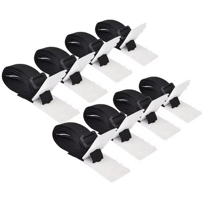 Swimming Pool Cover Reel Strap Kit – 8-Piece Adjustable Attachment Straps & Clips for Solar Cover Rollers, Storage Spools and Pool Covers
