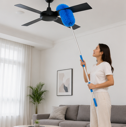 Telescopic Car Wash Brush - Long Handle Chenille Cleaning Mop for Vehicles, Windows and Exterior Detailing
