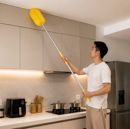 Telescopic Car Wash Brush - Long Handle Chenille Cleaning Mop for Vehicles, Windows and Exterior Detailing