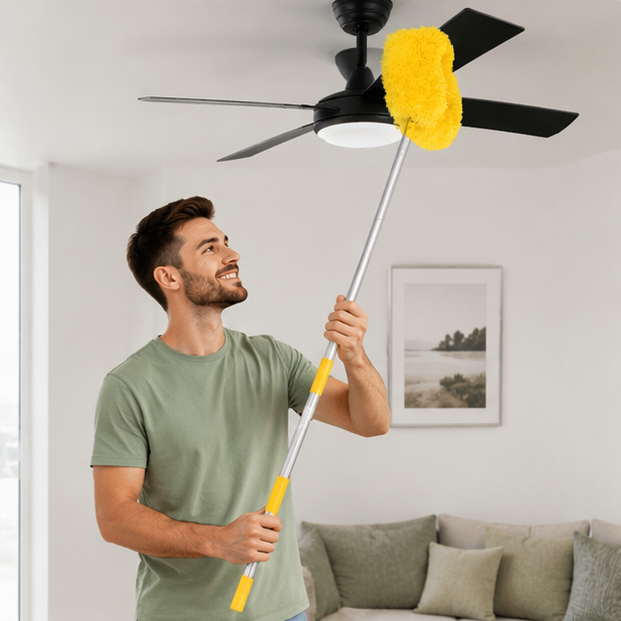 Telescopic Car Wash Brush - Long Handle Chenille Cleaning Mop for Vehicles, Windows and Exterior Detailing