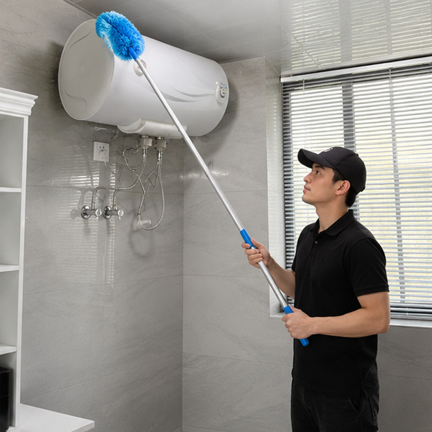 Telescopic Car Wash Brush - Long Handle Chenille Cleaning Mop for Vehicles, Windows and Exterior Detailing