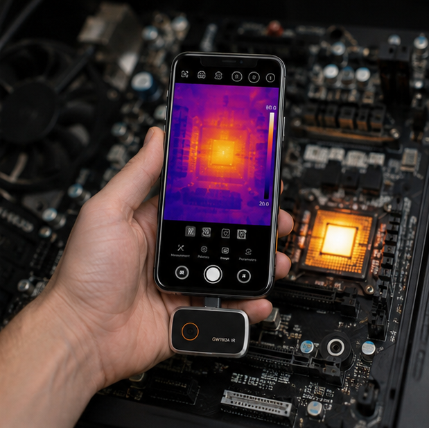 Thermal Imaging Camera – Portable 192x192 Infrared Thermal Scanner for Android iPhone Electronics Inspection and Repair
