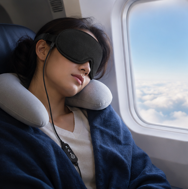 USB Heated Eye Mask – Vibration Eye Massager for Warm Compress, Sleep Support and Eye Strain Relief