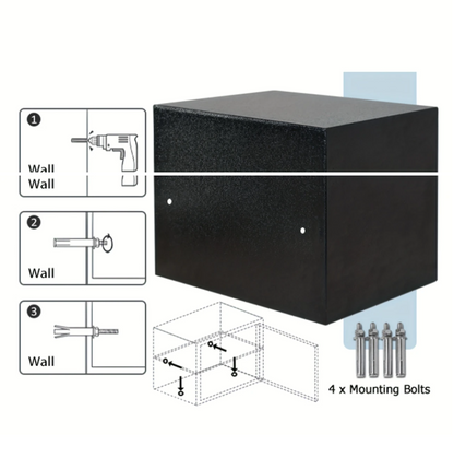 Large Digital Fireproof Safe – Steel Security Box with 2 Fire & Water Bags, Wall Mount, Ideal for Office & Home Valuables