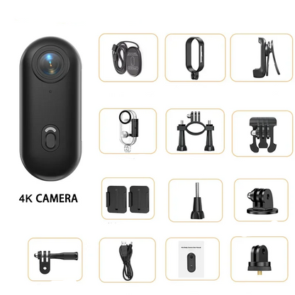 Ultra-Compact 4K WiFi Action Camera – Wireless Mini Bodycam for Motorcycle Helmet Perfect for Capturing Every Outdoor Adventure