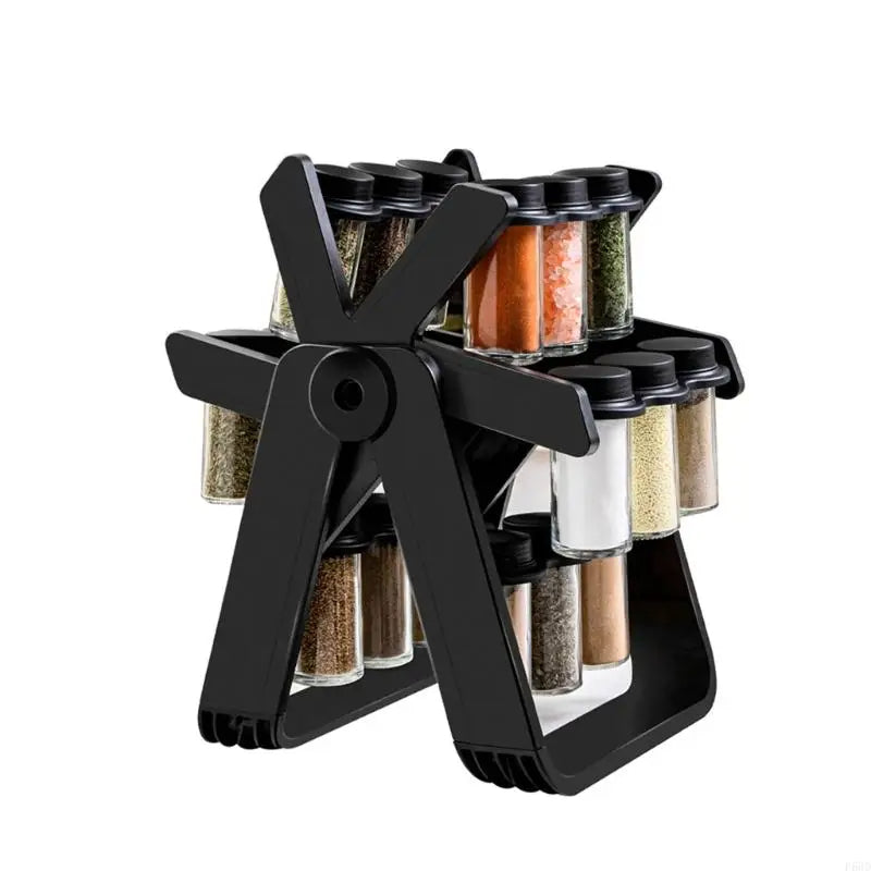 Rotating Spice Rack Organizer – 18-Jar Sleek Countertop Carousel Rack for Effortless Access, Stylish Seasoning Storage, and Flavorful Cooking