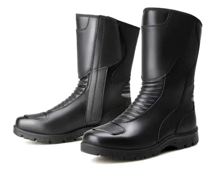 Men’s Classic Motocross Motorcycle Boots – Waterproof Touring Footwear with Reinforced Heel and Toe for Rugged Ride Comfort & Style