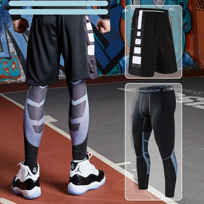 Men’s Fitness Compression Tracksuit Set – Sportswear with Leggings, Sweatpants & Rash Guard for Intense Training & Gym Performance