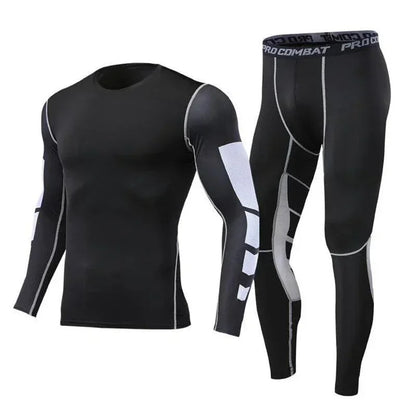 Men’s Fitness Compression Tracksuit Set – Sportswear with Leggings, Sweatpants & Rash Guard for Intense Training & Gym Performance