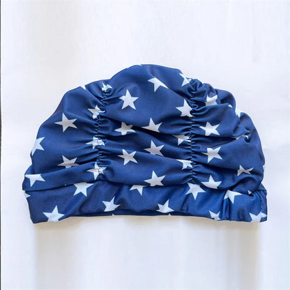 Stylish Stretch Nylon Swimming Cap – Elastic Turban-Style Swim Hat for Women, Girls & Long Hair Comfort in Pool or Spa