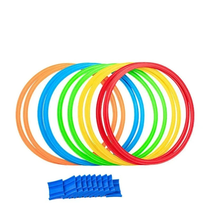 Lattice Jump Ring Game Set for Kids – 10 Hoops with Connectors for Outdoor Park Activities, Physical Training, and Fun Exercise Play
