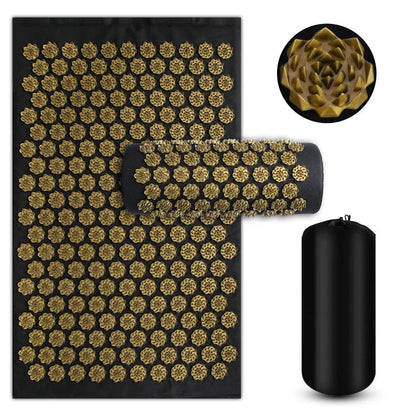 Acupressure Yoga Mat & Pillow Set – Kuznetsov’s Spike Applicator for Full-Body Massage, Stress Relief & Foot Reflex Therapy