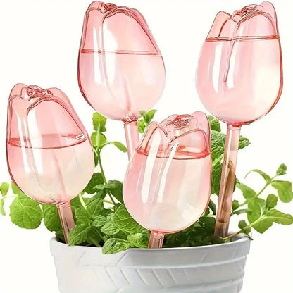 Self-Watering Tulip Plant Balloons – 2/4 Pack Indoor Outdoor Drip Irrigation Tools for Longer Watering with Narrow Spout Design